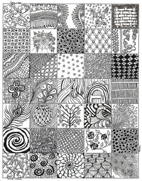 Дудлинг и Зентангл узоры и техники