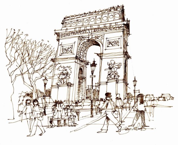 Триумфальная арка Париж Графика