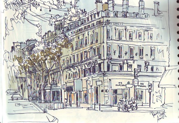 Париж архитектурные скетчи