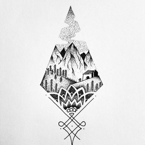 Узор треугольниками эскиз