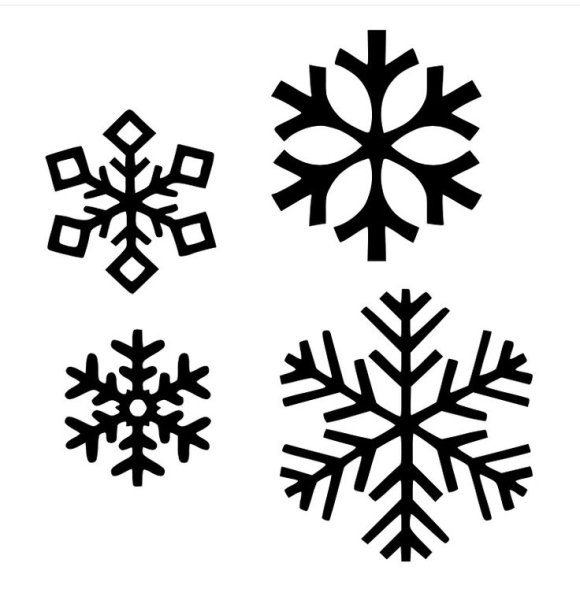 Силуэты снежинок для детей