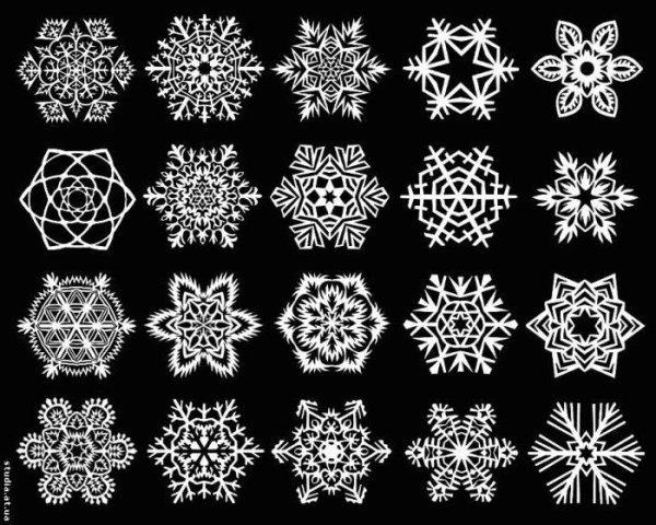 Снежинки разных размеров