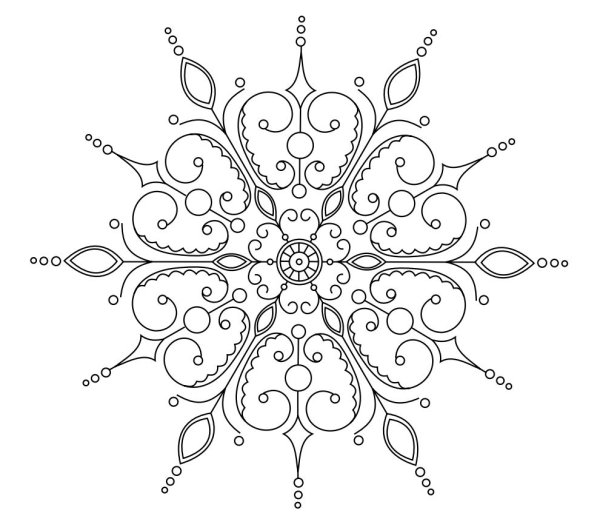 Раскраска антистресс снежинки
