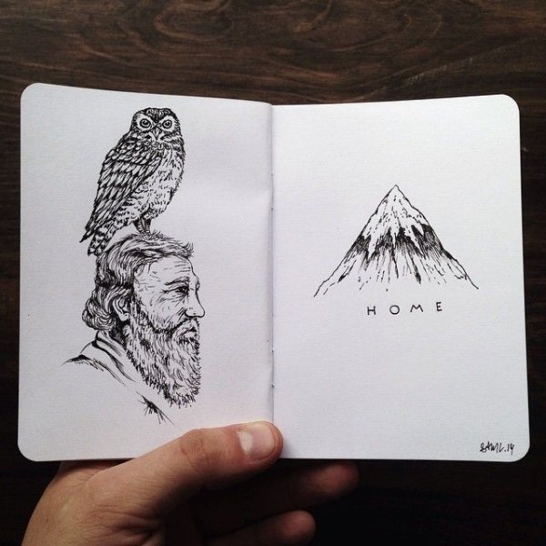 Горы в скетчбуке