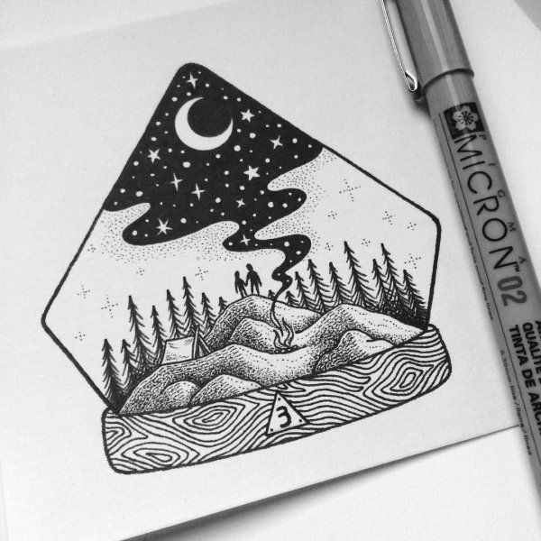 Чёрные рисунки для скетчбука