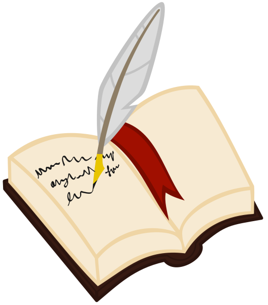 Раскрытая книга с пером