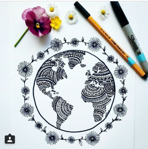 Чёрная ручка для рисования