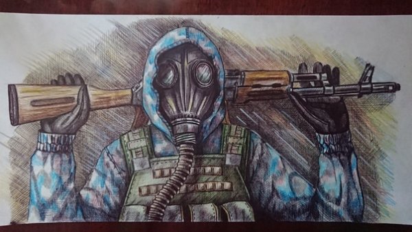 Сталкер арты карандашом