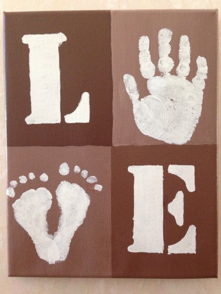 Открытка с отпечатком руки ребенка