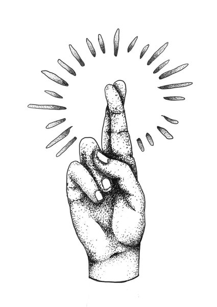 Средний палец жест эскиз