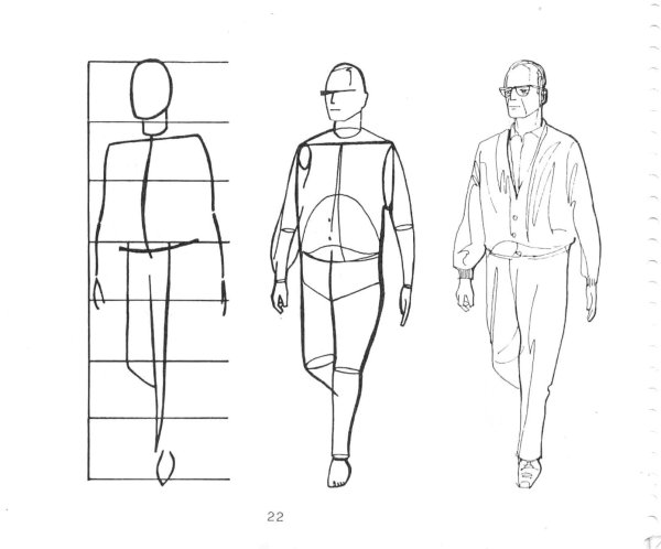 Зарисовка человека в полный рост