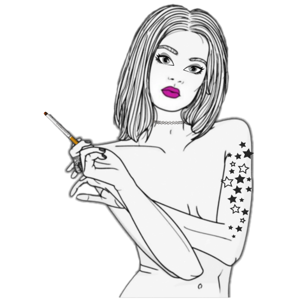Девушка с сигаретой рисунок