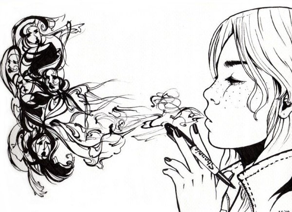 Дым гелевой ручкой