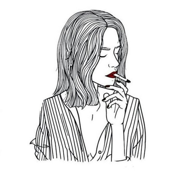 Скетчбук курящая девушка
