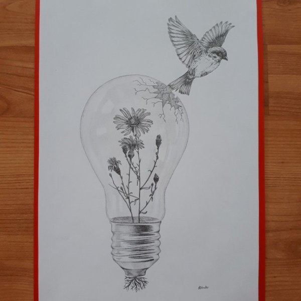 Рисунки карандашом ву лампочке