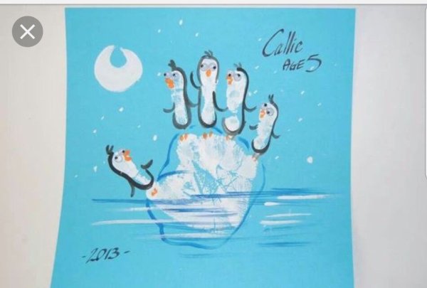 Открытка с отпечатками ладошек