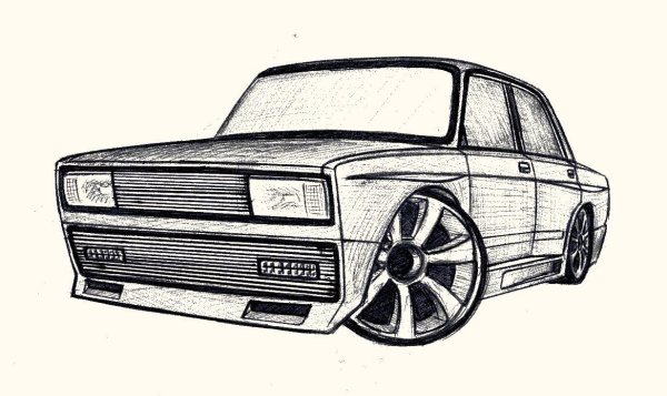 ВАЗ 2107 карандашом