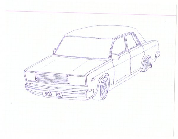 ВАЗ 2107 контур спереди