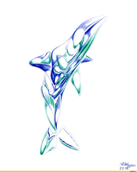 Капля воды карандашом