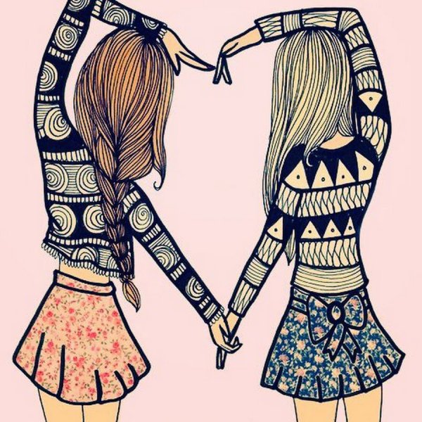 Лёгкие рисунки для подруг