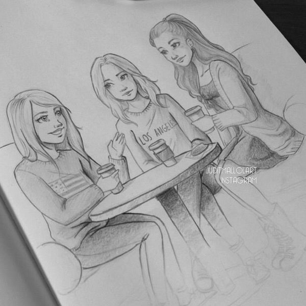 Рисунки карандашом подруги