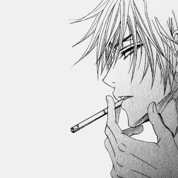 Аниме парень с сигаретой