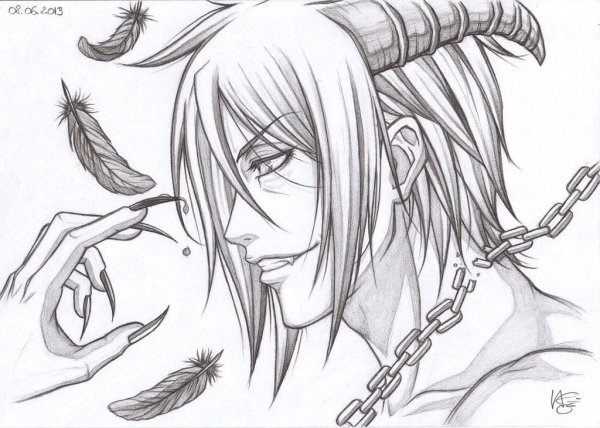 Anime рисовка тёмный дворецкий