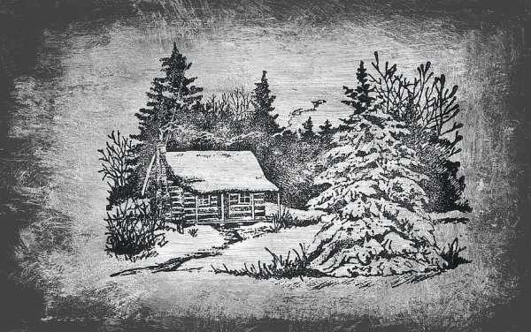 Зимний пейзаж карандашом