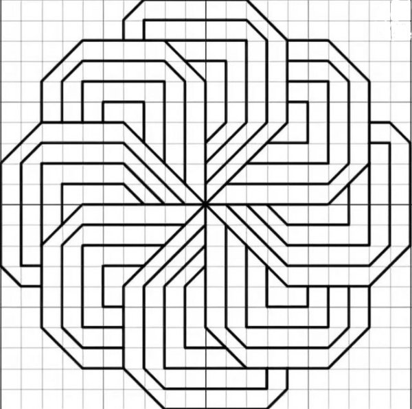 Узоры по клеточкам в тетради