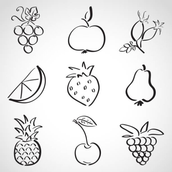 Рисунки лёгкие маленькие фрукты
