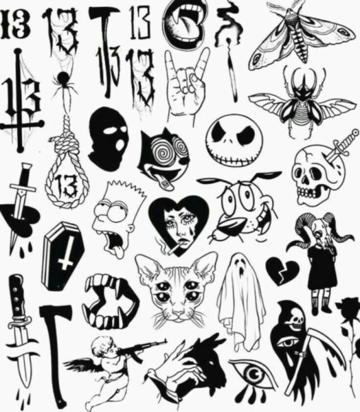 Мелкие тату эскизы