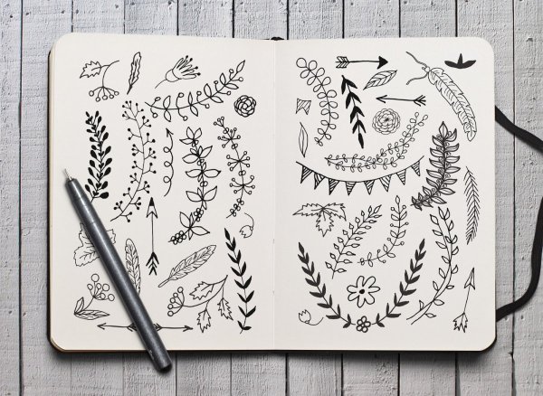 Простые узоры в скетчбуке