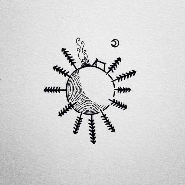 Солнце эскиз Минимализм