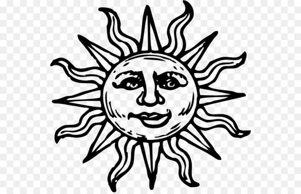 Нарисовать солнце карандашом