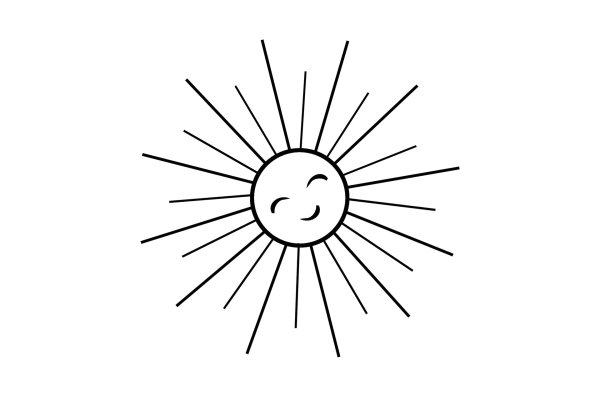 Солнце графический рисунок