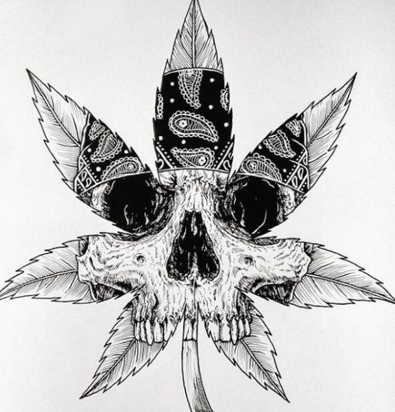 Эскизы тату канабис