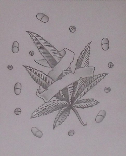 Канабис рисунок карандашом