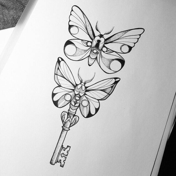 Тату бабочка и Стрекоза