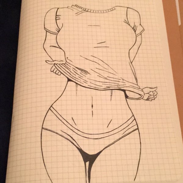 Рисунки карандашом девушки в трусах