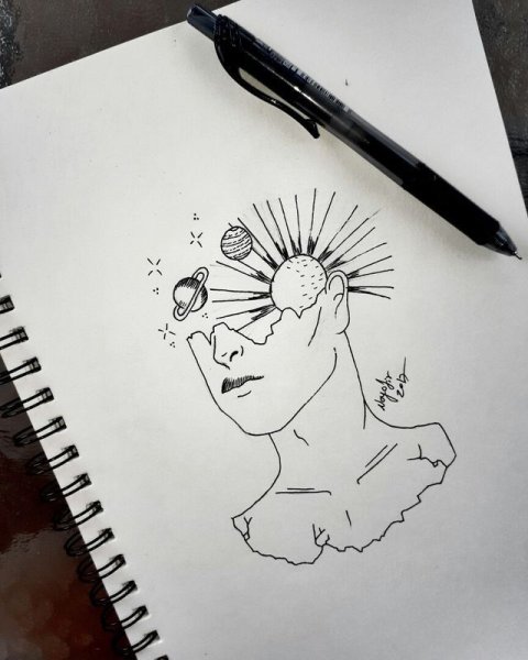 Наброски ручкой легкие