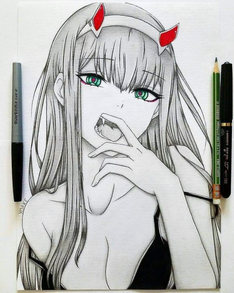 Милый во франксекарандашом