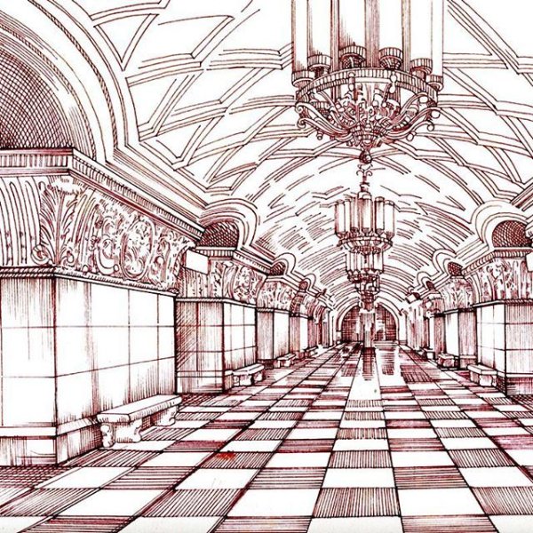 Метро рисунок