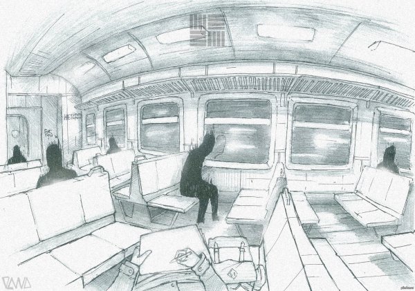 Поезд зарисовка