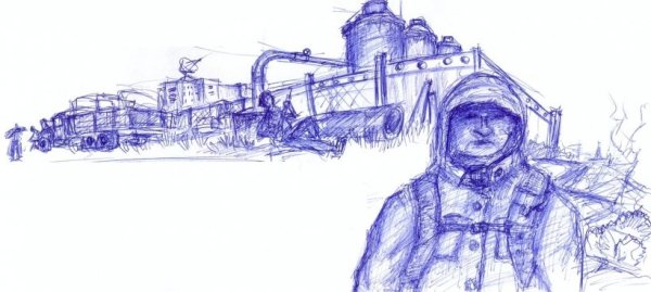 Сталкер рисунок ручкой