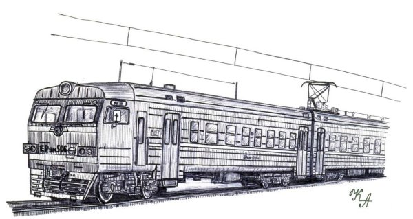 Электропоезд эр2 рисунок