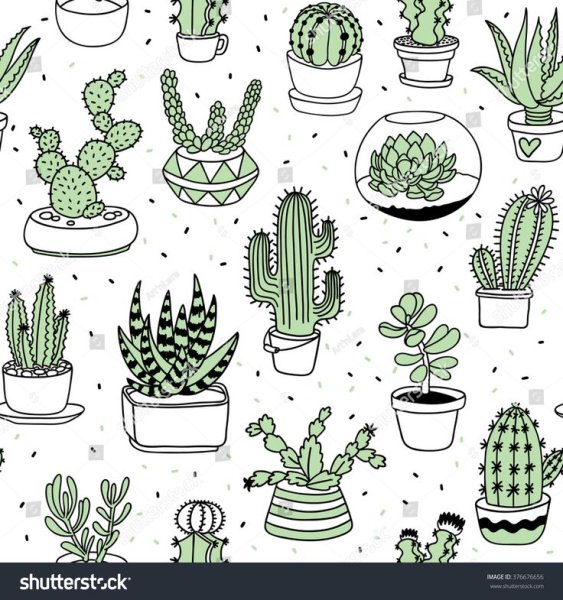 Наклейки для скетчбука кактусы