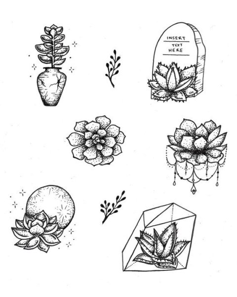 Тату суккулент