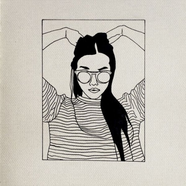 Рисунки чёрной ручкой девочки