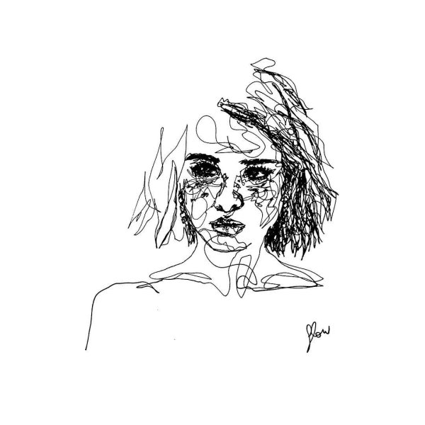 Рисунок не отрывая руки девушка