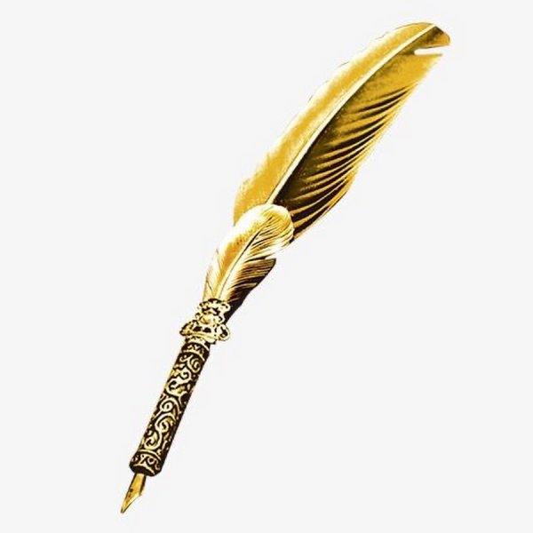 Перьевая ручка на прозрачном фоне